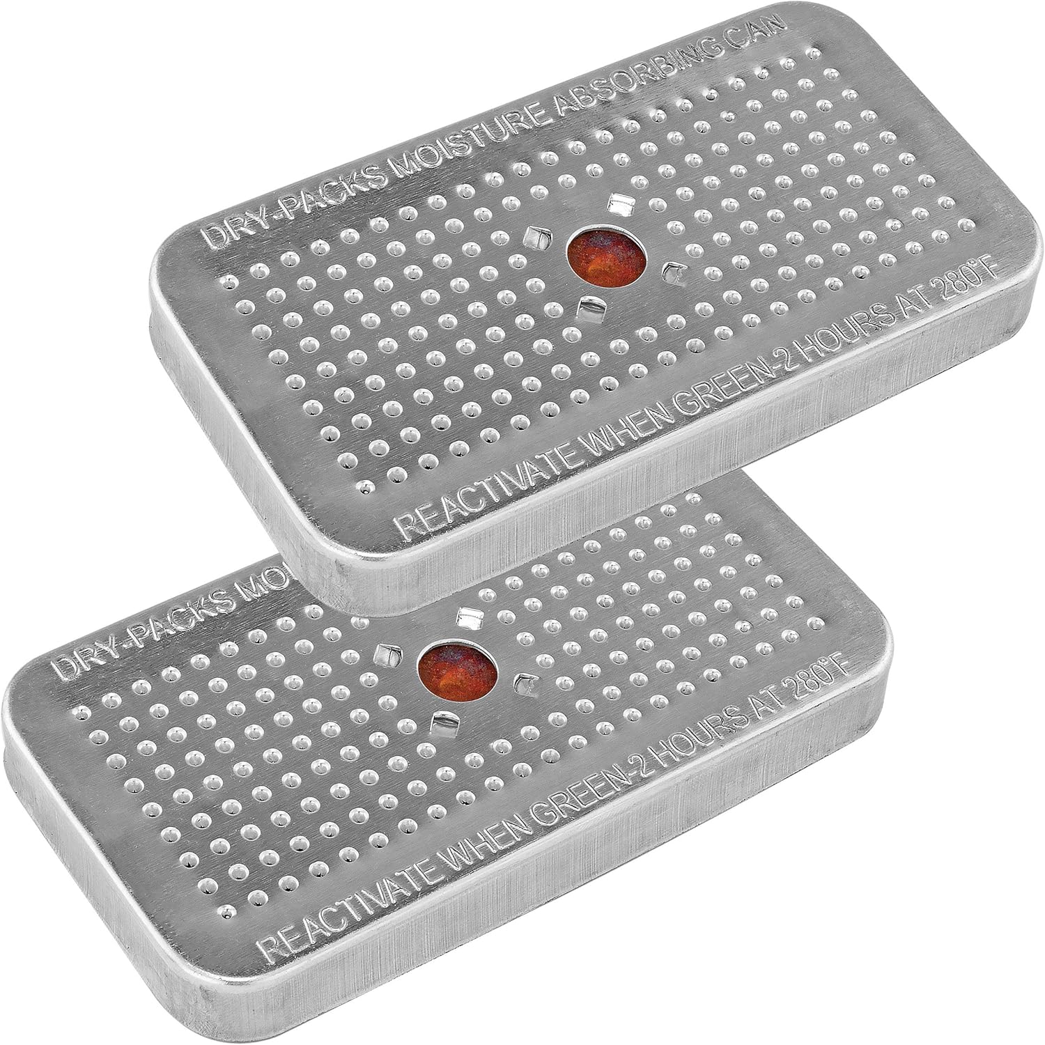 DryPacks 40gm Indicating Silica Gel Aluminum Canister, Pack of 2