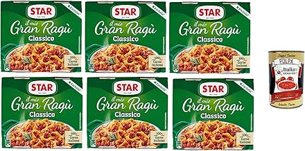 Il Mio Gran Ragù Star Classico, N.1 in Italy, Tomato Sauce 12 x 180 g Sauce Tomato Soup, Meat and Tomato Sauce + Italian Gourmet Polpa 400 g