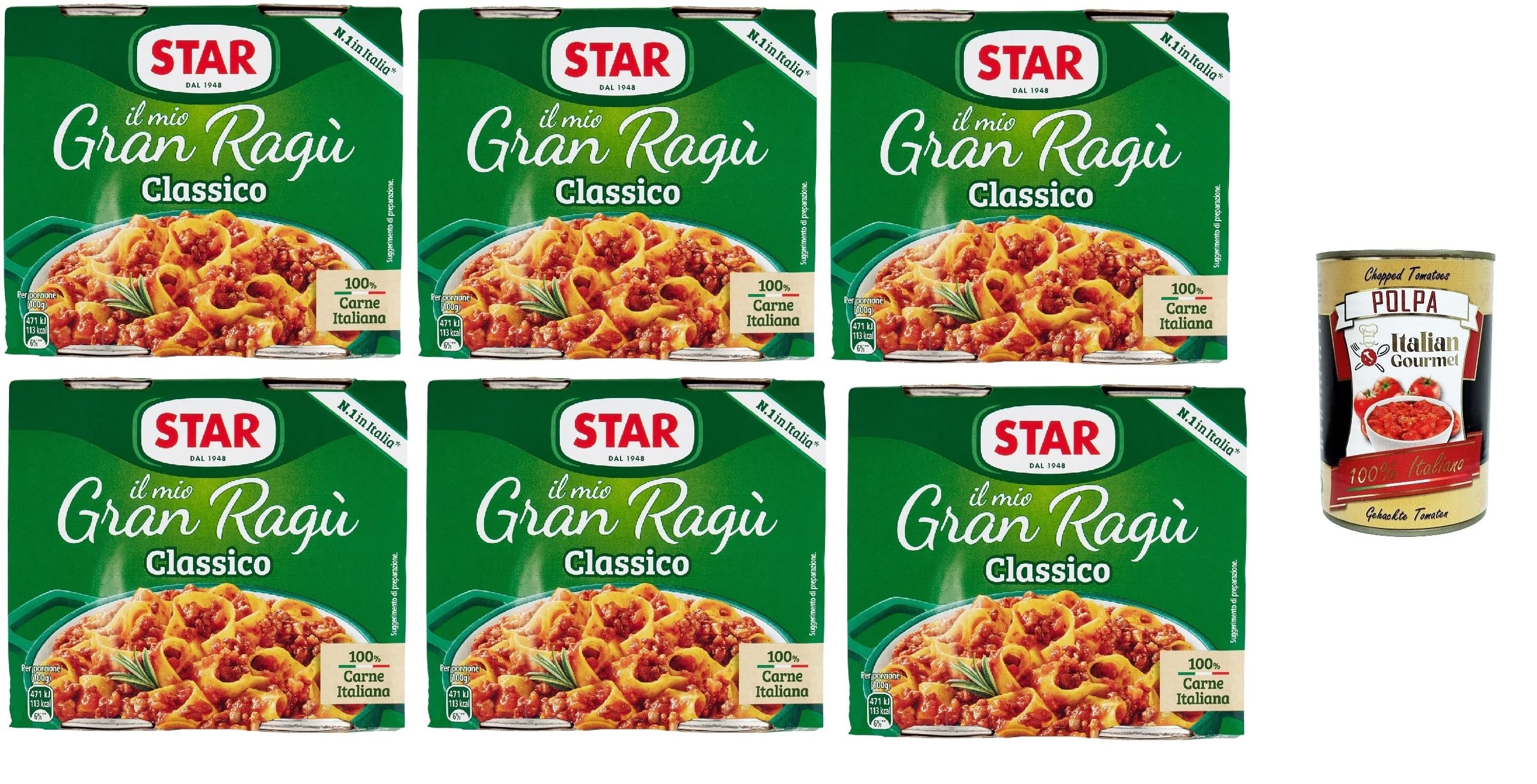 STAR Il Mio Gran Ragù Classico 6 x 360g Bolognese Sauce aus Italien für Pasta