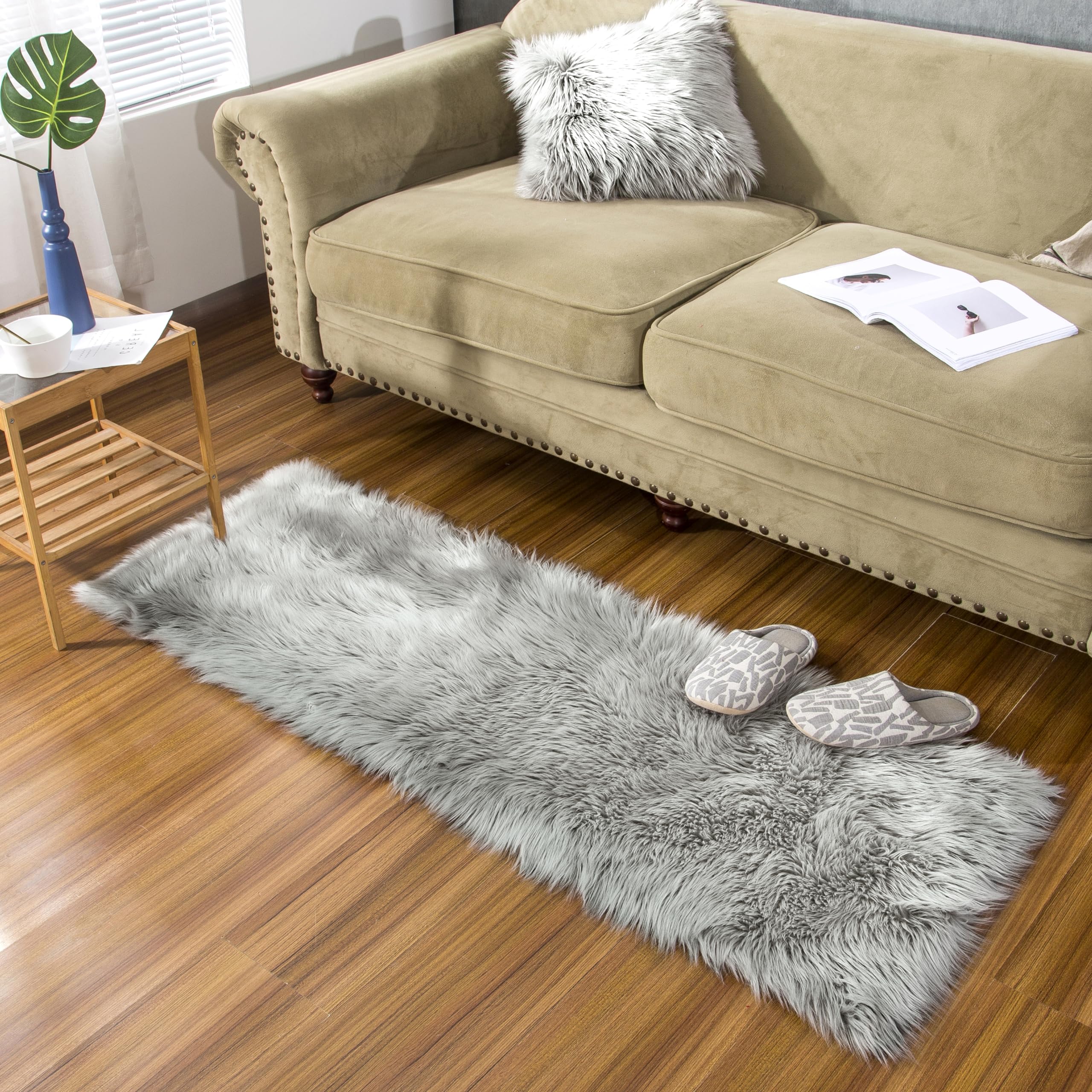 Echter Schaffell-Teppich – Flauschig, Natürliche Wolle, Für Wohnzimmer, Schlafzimmer & Mehr