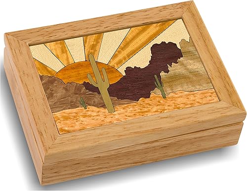 Miniatura 10 de Caja de joyería y regalo de madera india americana, hecha a mano en Estados Unidos, calidad inigualable, única, no hay dos iguales, obra original de