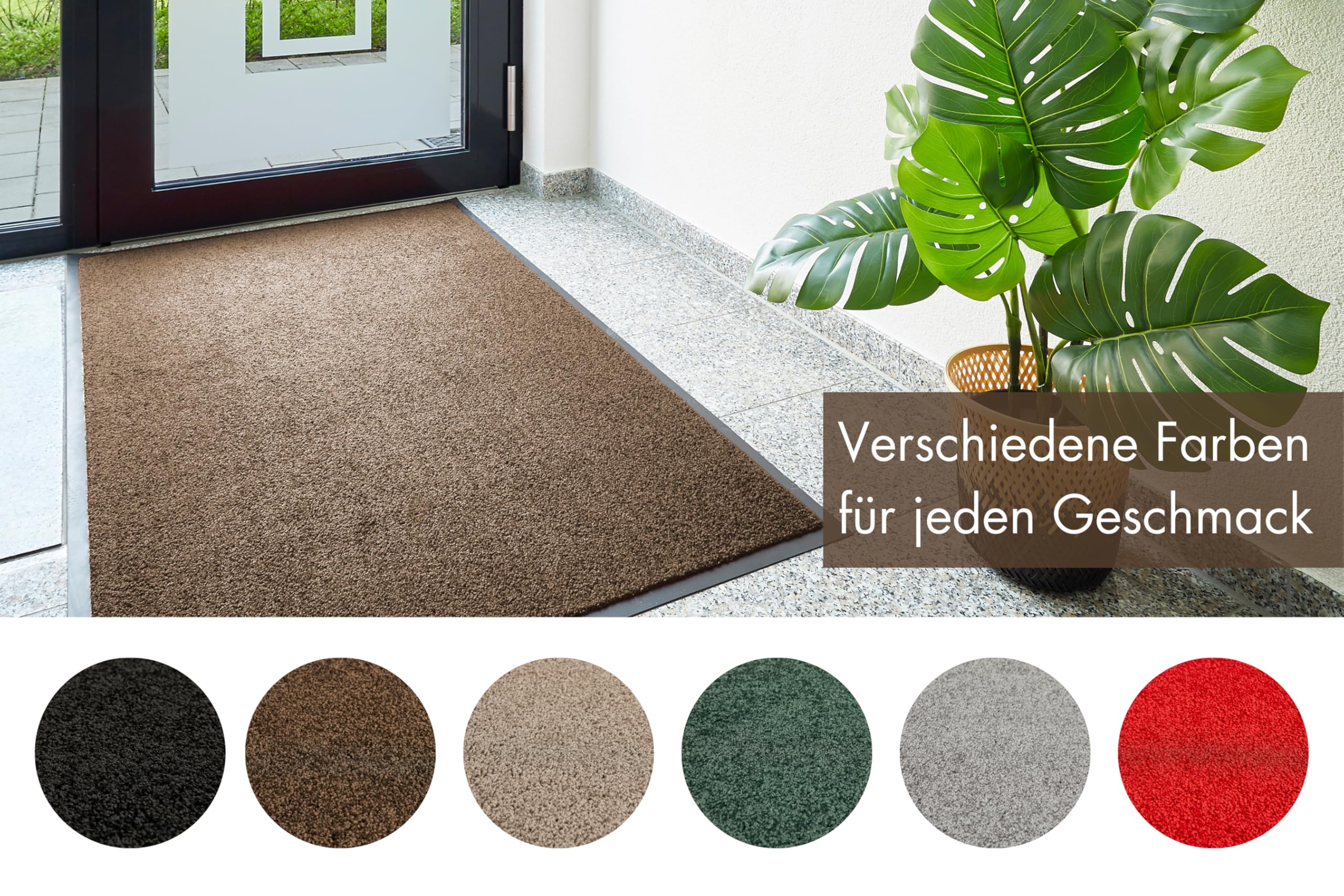 andiamo Verdi Paillasson Anti-salissures pour l'entrée de la Maison - Idéal comme paillasson intérieur ou comme paillasson dans l'extérieur Couvert - 80 x 120 cm - Marron 2