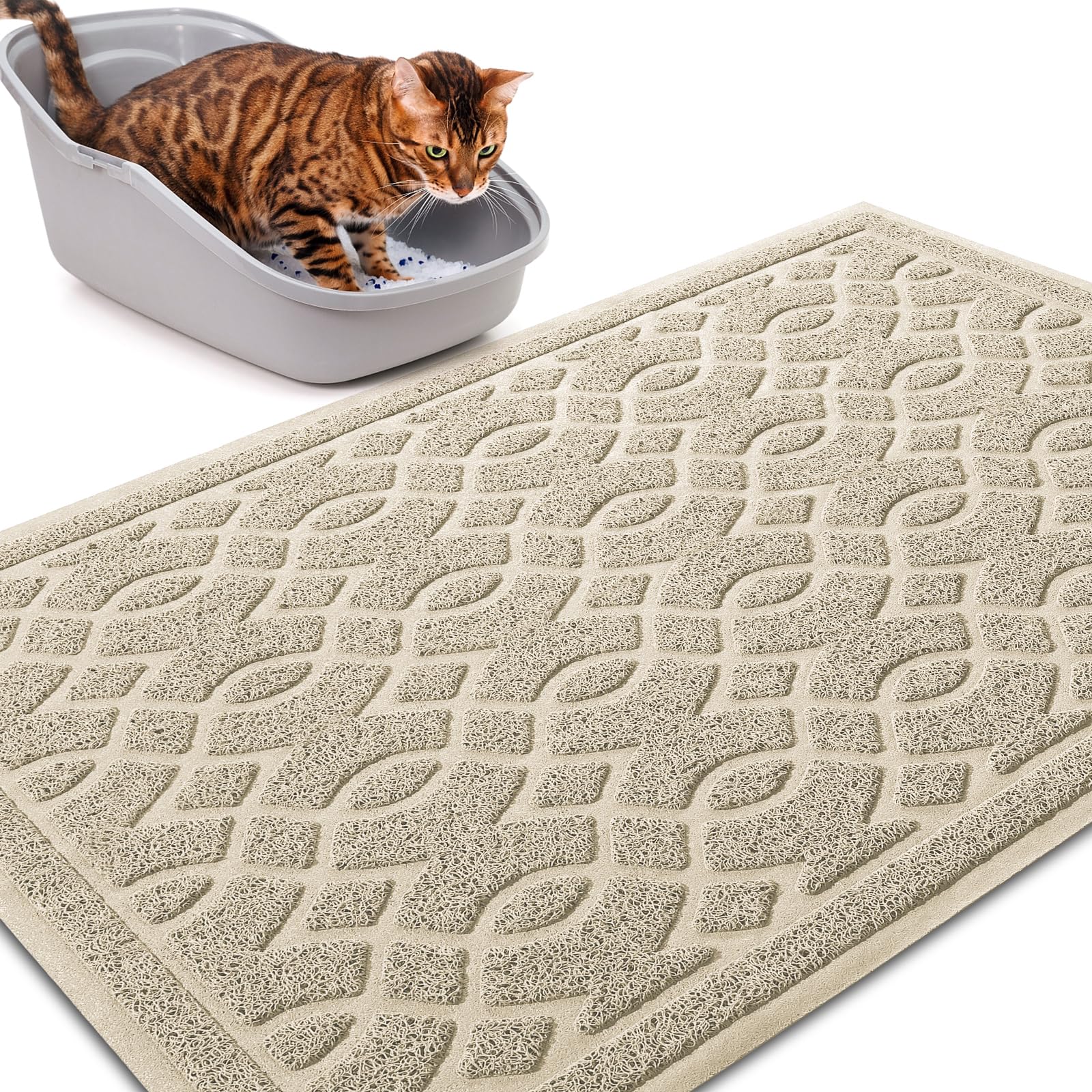 Tappetino Lettiera Gatto In Silicone Paws Care - Antiscivolo 50x38 Cm, Grigio - Foto 3