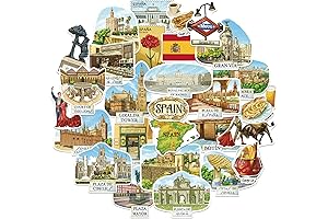 Navy Peony Central-Southern Spain Travel Stickers (28pcs)