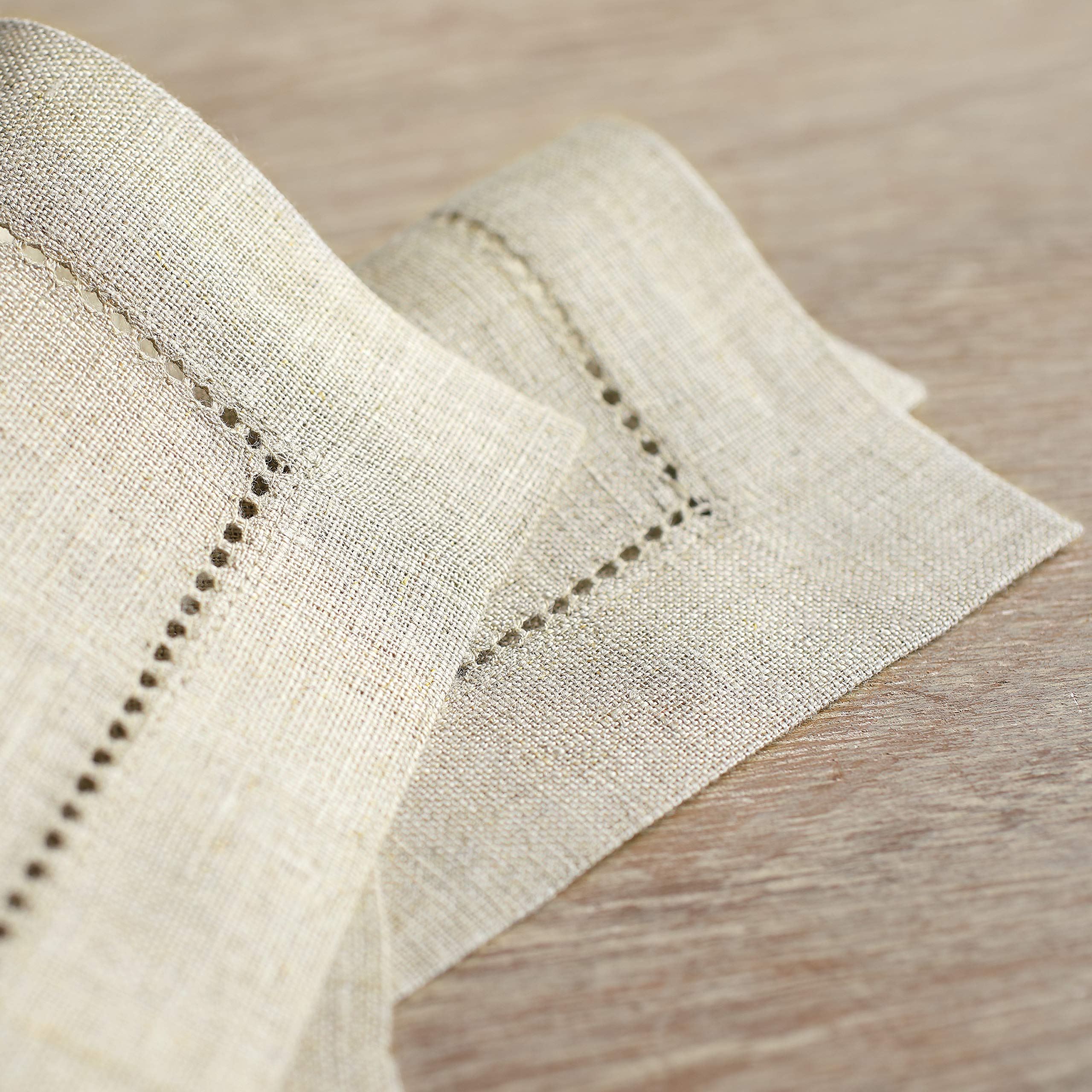 Cocktail-Servietten Aus Leinen - 12 Stück, Hohlsaum, Flamingo-rosa, Für Festliche Tischdekoration