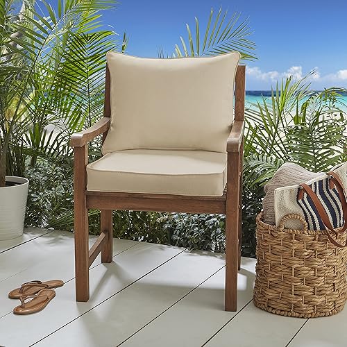 Miniatura 2 de Sorra Home Juego de cojines para asientos profundos, almohadilla para silla de exterior y almohada de respaldo, resistente al agua y a la