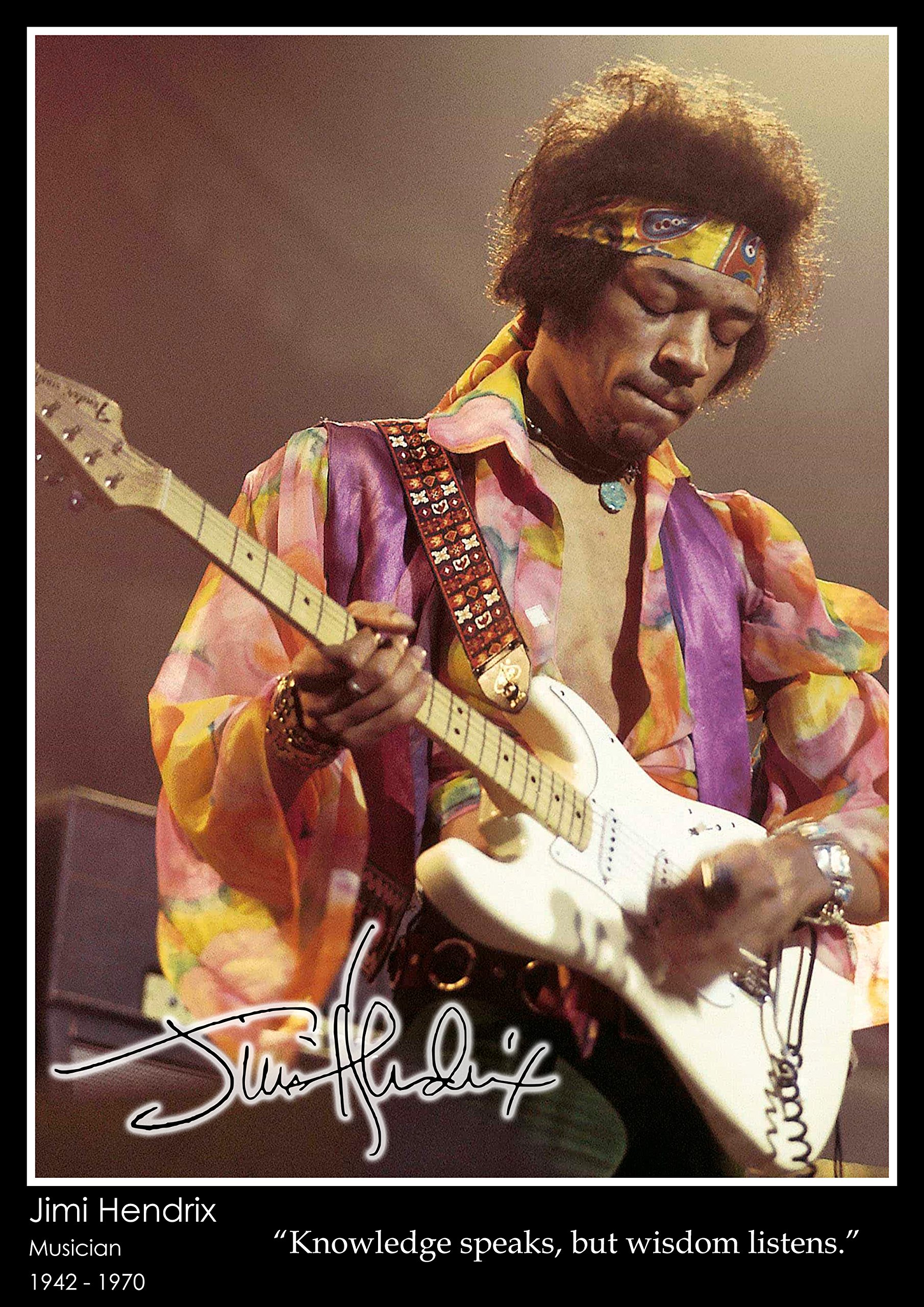 Tiger Moon The Tiger Moon Trading Company Ltd Jimi Hendrix - Inspirational Quote Poster - A2 Size - 42 x 59.4 cm - Paper Laminated