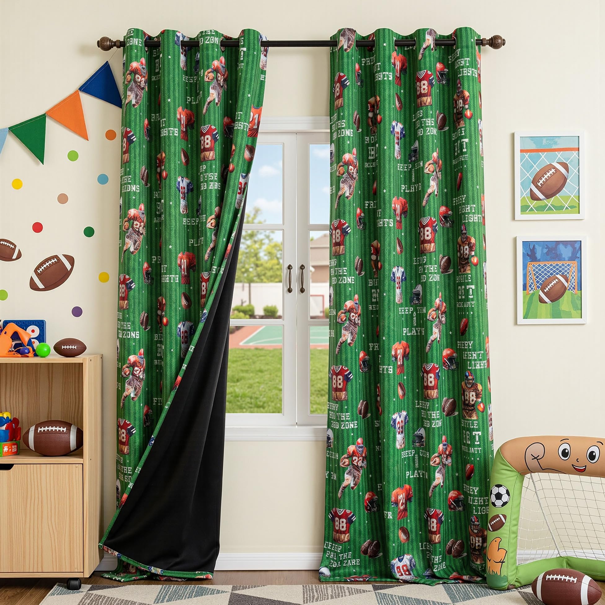 MYSKY HOME Patterned Kids Boys Blackout Curtains 96 Inch Long 2 Panels