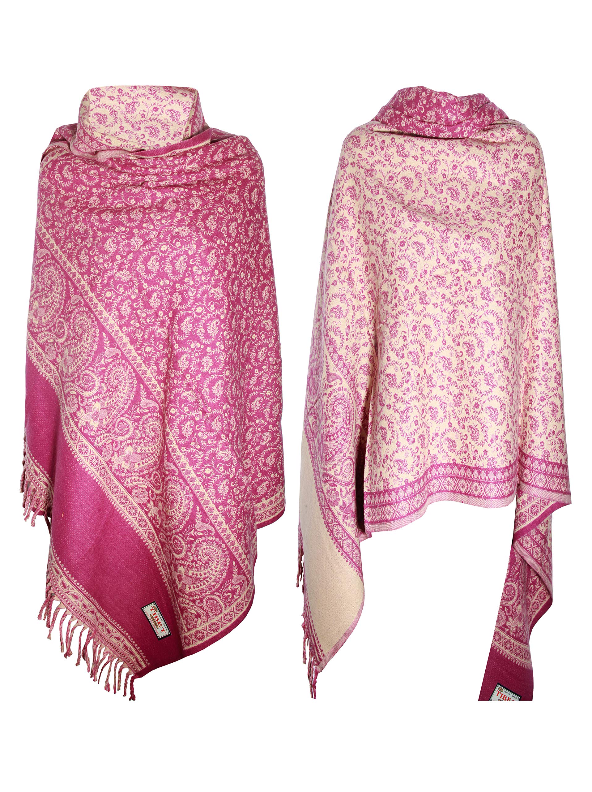Baby Pink Winterschal Schal aus reiner Yak-Wolle, Dekoration, Decke, Unisex, übergroß, wendbar, luxuriös
