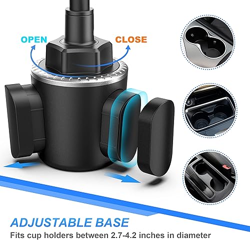 Miniatura 3 de AOSTA Soporte universal para teléfono con cuello de cisne ajustable de 360° para portavasos de automóvil, soporte de teléfono manos libres para