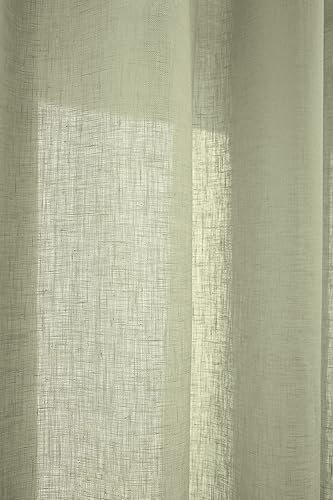 Miniatura 10 de Solino Home Cortina transparente de lino, 52 x 102 pulgadas, panel de ventana con bolsillo para barra, cortina de tela natural 100% pura para sala
