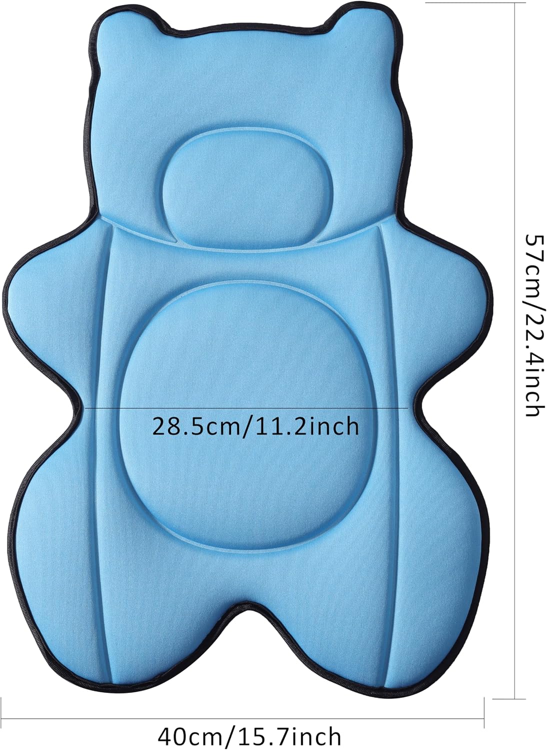 Infant Baby Bath Cushion,Fits Inside Most Baby Bathtubs, Breathable Soft Baby Bath Support Seat,Baby Bath Pad Bath Pillow for Bathtub,Newborn Bath Mat with 4 Suction Cups (Blue)