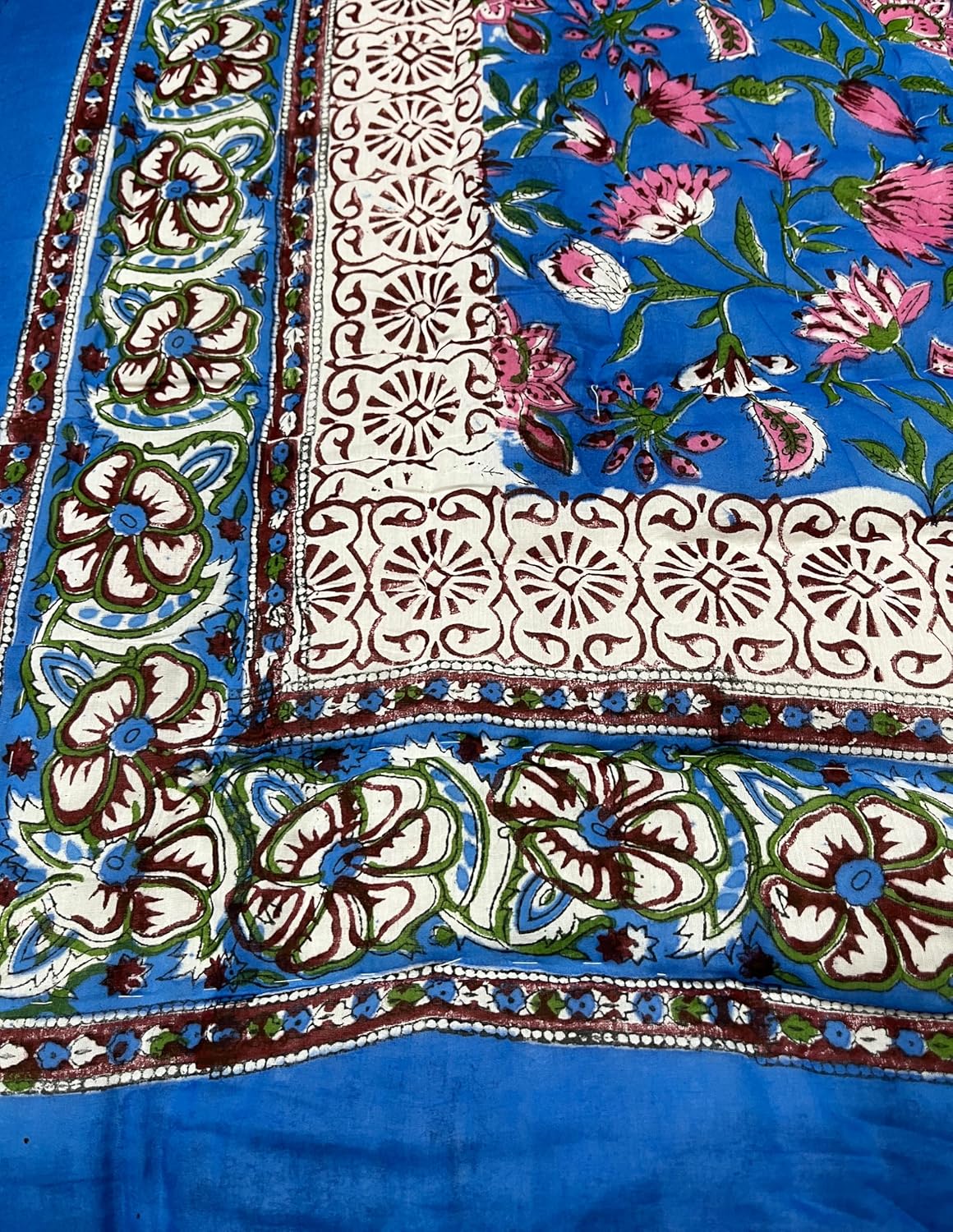 Exportindia New Indian Hand Block Print 100% Cotton Quilt razai Jaipuri Famous Razai Light Weight Hand Made Cotton Quilt (King/Queen Size 90x108 Inch)