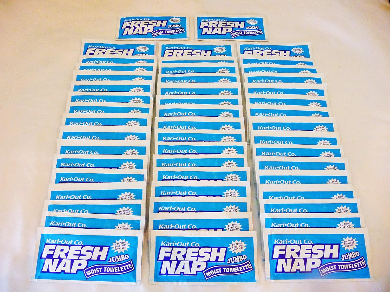 Moist Wet Wipe Wet Nap Towelette/Xtra Large 8 X 10 / Lemon Scent / 50 Count Pack
