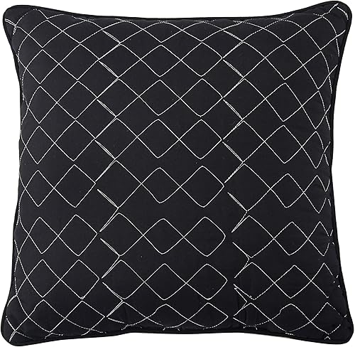 Miniatura 5 de Stratford Park Juego de ropa de cama geométrica de 7 piezas, negrovino, California King, 100% poliéster