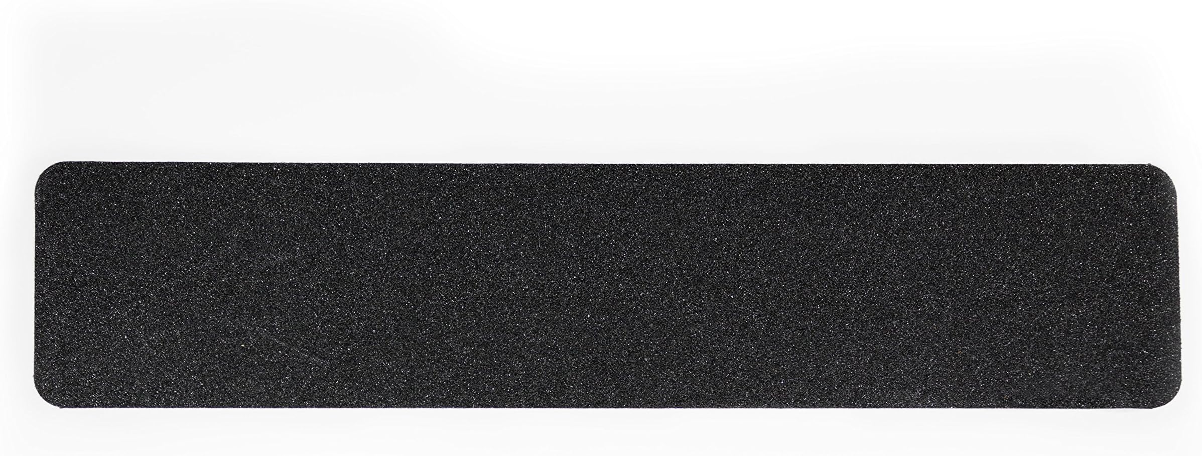 Slip Guard Non-Slip Stair Tape - Indoor & Outdoor Waterproof Safety Steps, 4" x 18", 80 Grit, Black, 12 Pack