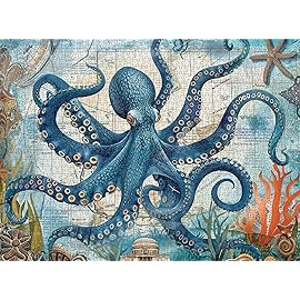 Cross & Glory 1000 Piece Jigsaw Puzzle for Adults | Neptunes Navigator: The Octopus Voyage | Marine Ocean Artwork Puzzle | Challenging Brain Teaser