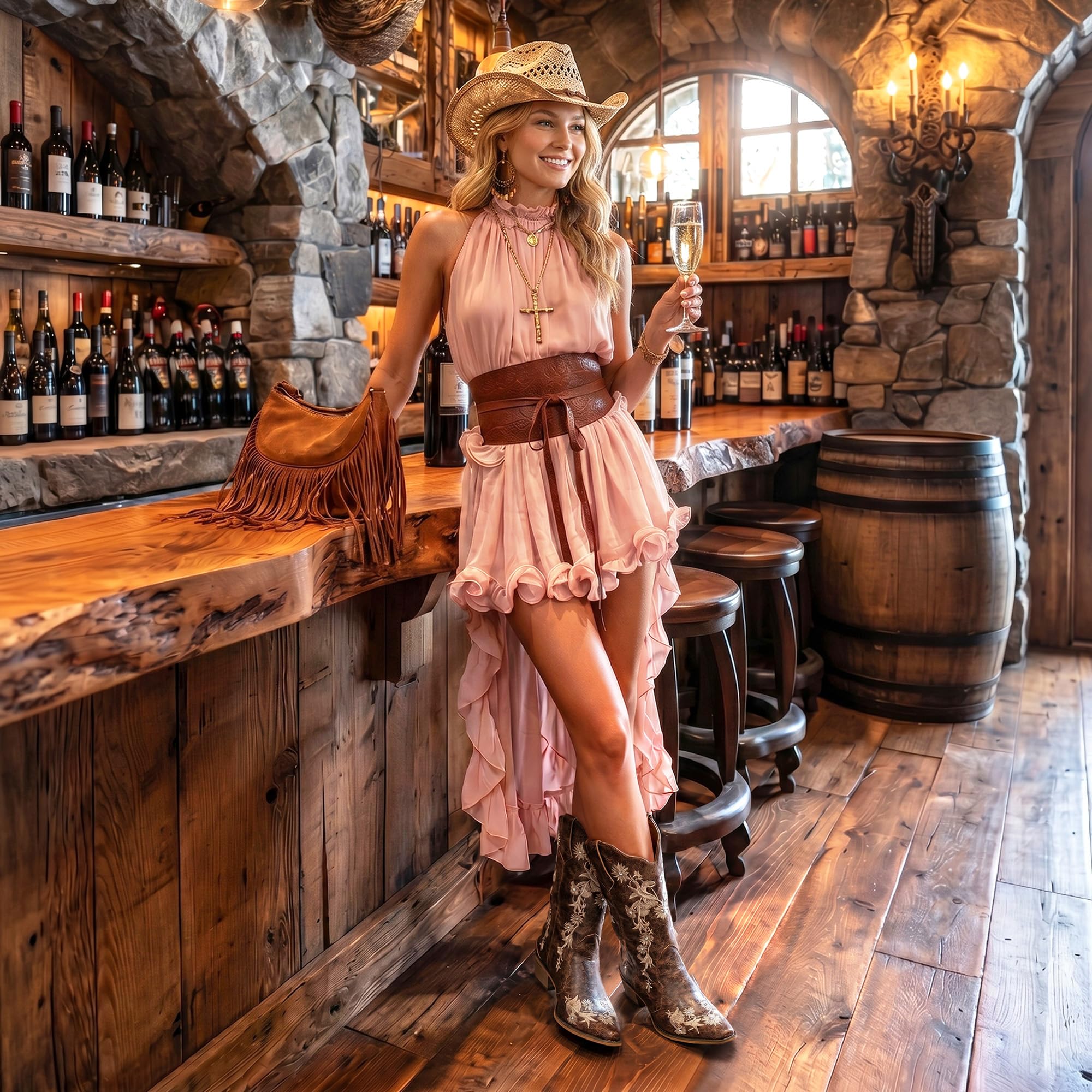 SheSole Cowboystiefel Damen Westernstiefel mit Blockabsatz Sommer Cowgirl Stiefel Schuhe