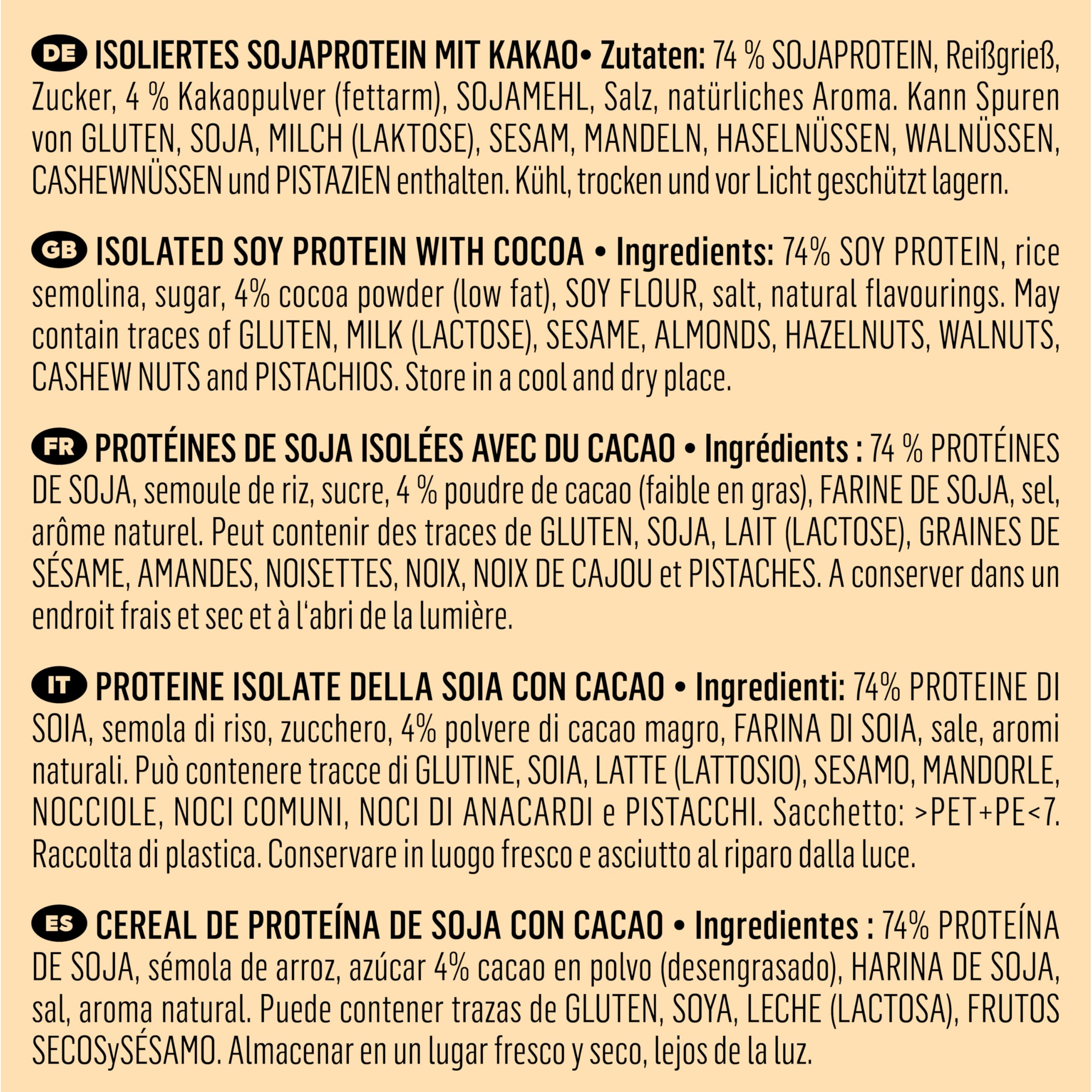 Soja crispies au cacao avec 58 % de protéines 1 kg