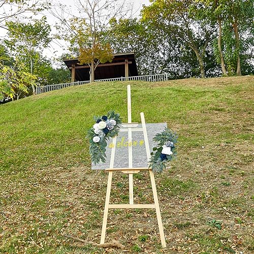 Miniatura 3 de AitnWoy Kit de flores artificiales para arco de boda, 2 unidades, flores de rosas de seda, peonía de seda, letrero de bienvenida para ceremonia de