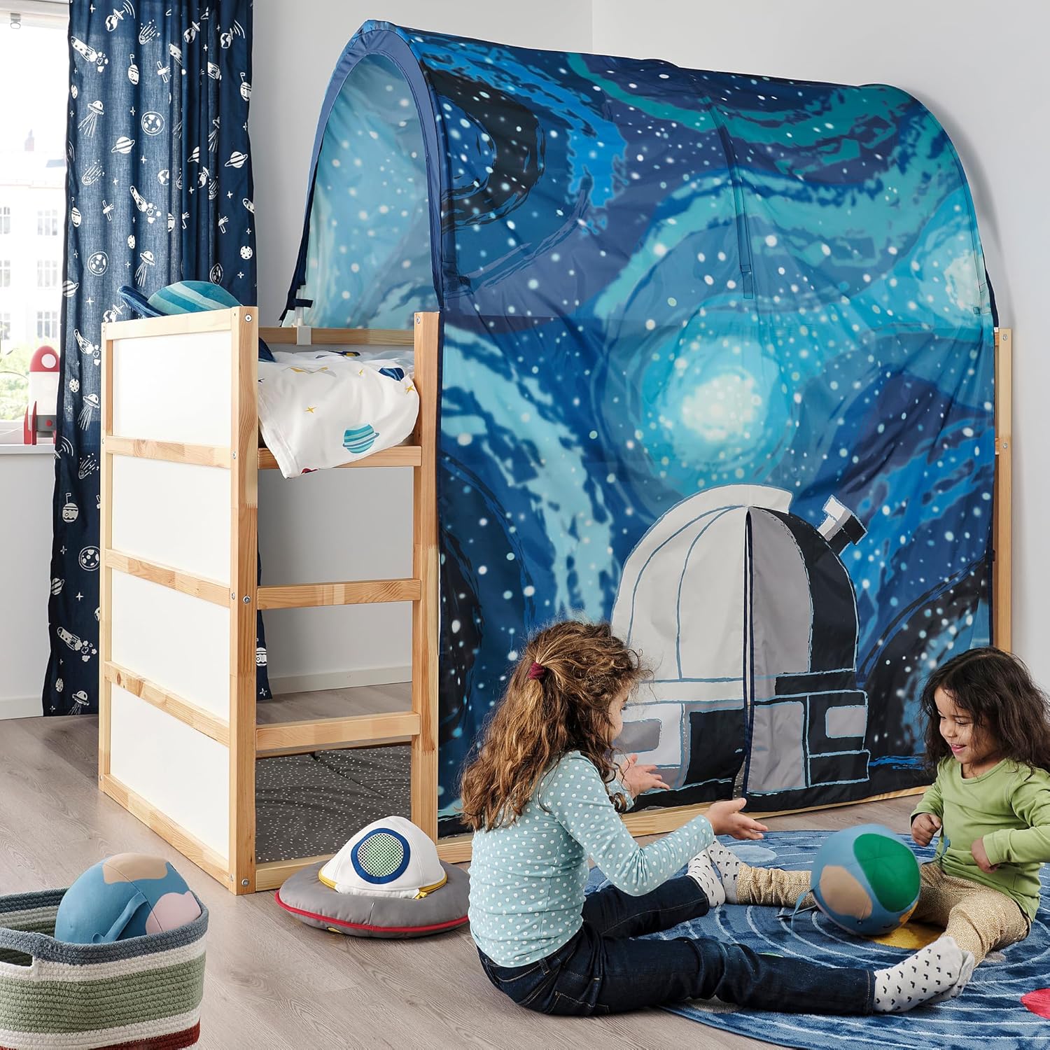 KURA bed tent, space/blue