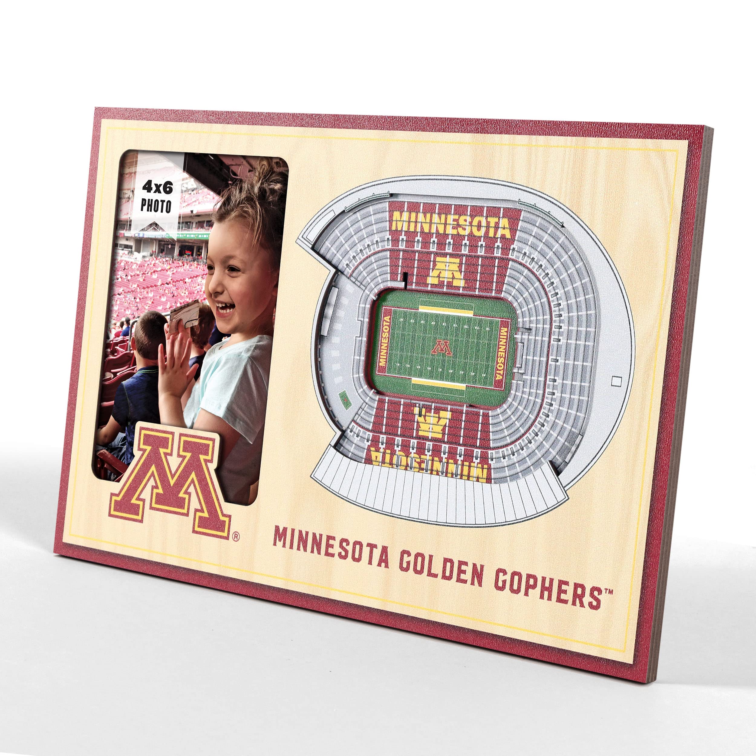 Cadre photo 3D Stadium Views Minnesota Golden Gophers NCAA pour supporter