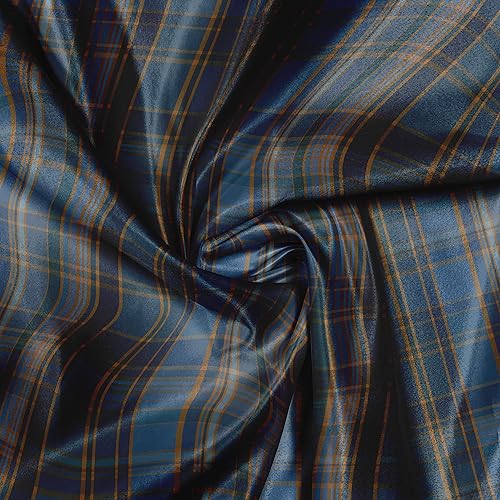 Vista 896 de Lunarable The Yard, tela azul real de The Yard, patrón de cerámica inspirado en el Medio Oriente estilo marroquí, estampado oriental, tela de satén