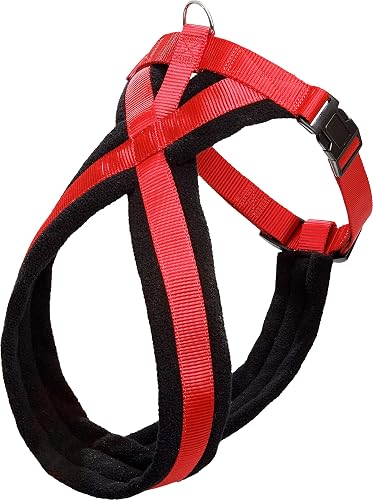 Karlie 1031184 Arnés de Nylon Cross, Rojo, 25 x 70-90 cm, Ajustable, L