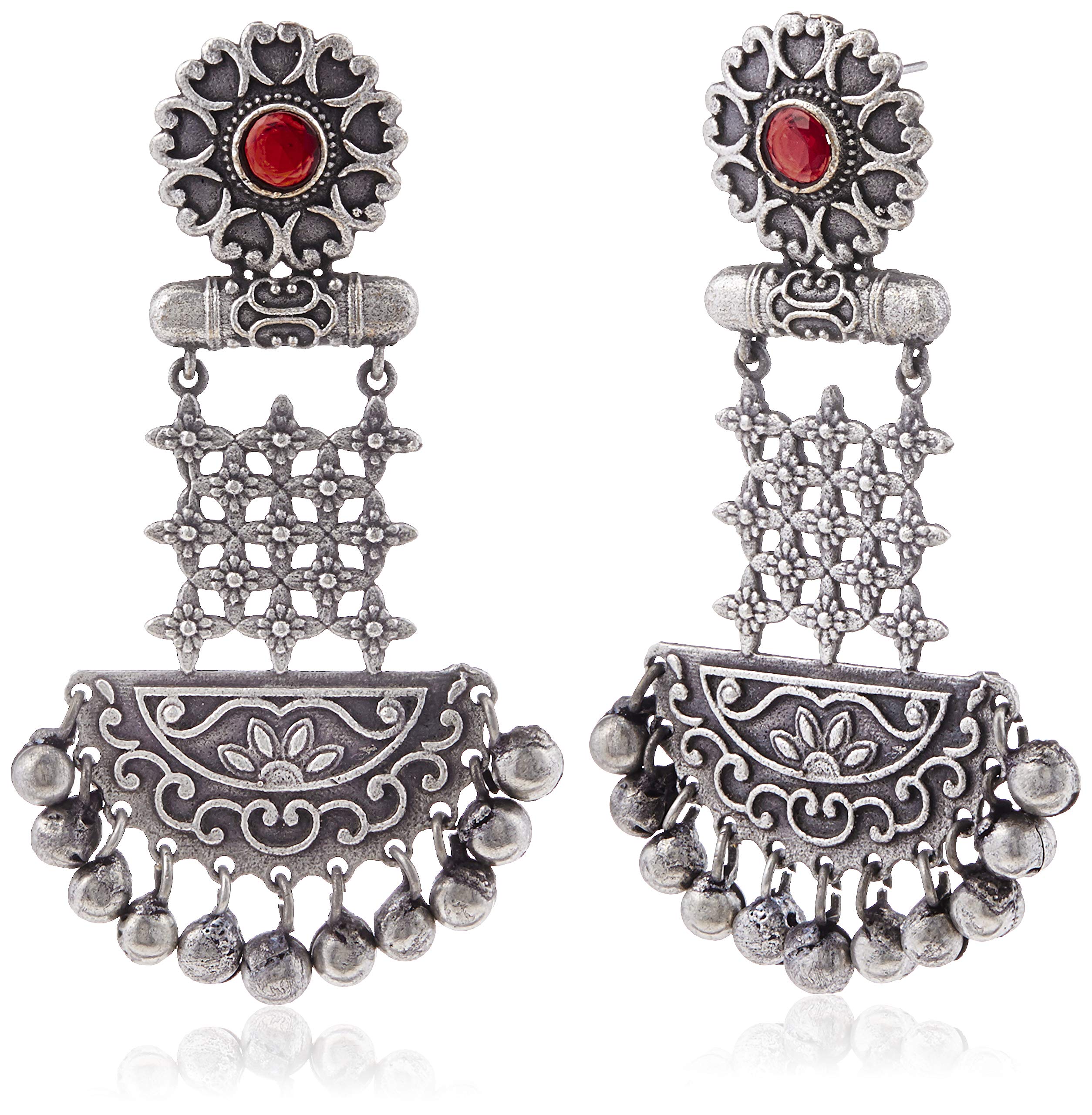 semi precious jewelry for women - Indian Earrings for Women and girls Traditional Earrings Silver and Gold plated semi precious stone jewelry Bollywood Earrings Jewelry valentine gifts for her