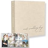 Wedding Photo Album 4x6 Pictures & Custom 2025 Year - Large Picture Scrapbook with 400 Pockets for Horizontal & Vertical Photos - Linen Photo Album Book for Personalized Wedding Day Memory Keepsake
