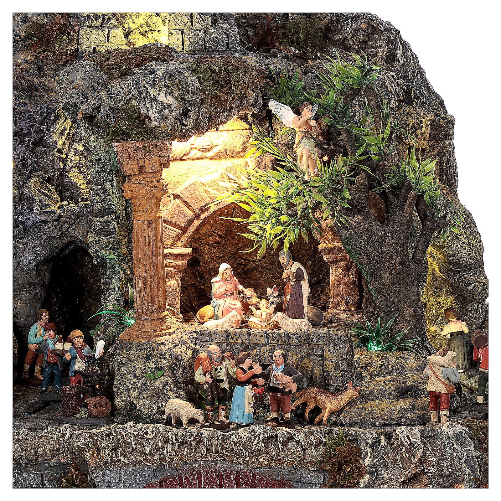 Holyart Artistic Nativity Scene with figurines in motion, characters of 6-10 cm, 75x110x60 cm