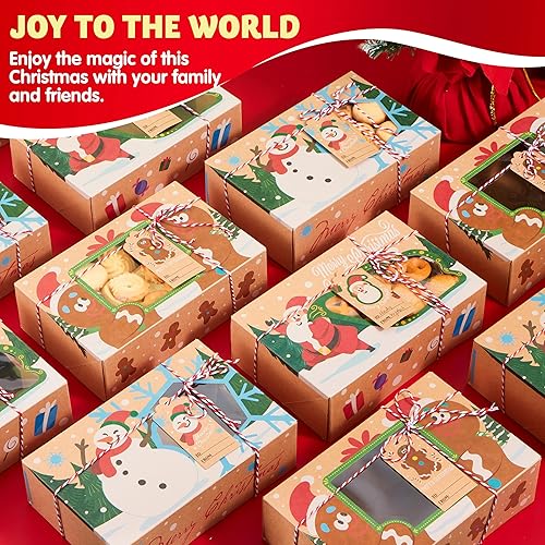 Miniatura 7 de JOYIN 24 cajas para hornear de regalo de galletas de Navidad de 8.75 x 5.75 x 2.75 pulgadas con ventana emergente automática, cajas de regalo de