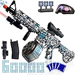 Large Gel Ball Blaster, Electric M416 Orby for Orbeez with Goggles & with Drum, Manual & Electric Dual Mode Splatter Ball Blaster, for Team Game - Ages 14 +