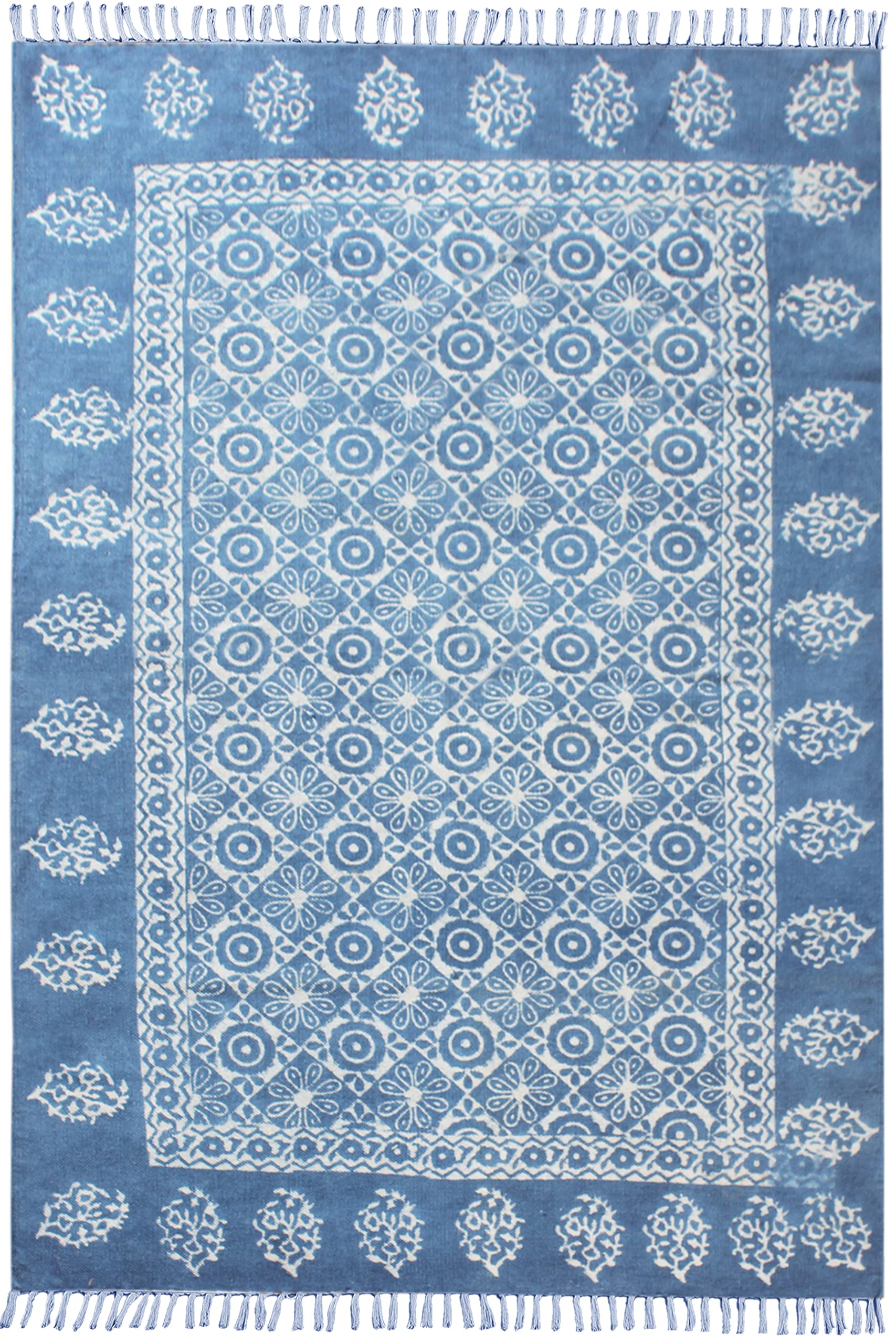 Tapis de chevet imprimé en coton 180x270 cm pour une chambre style bohème