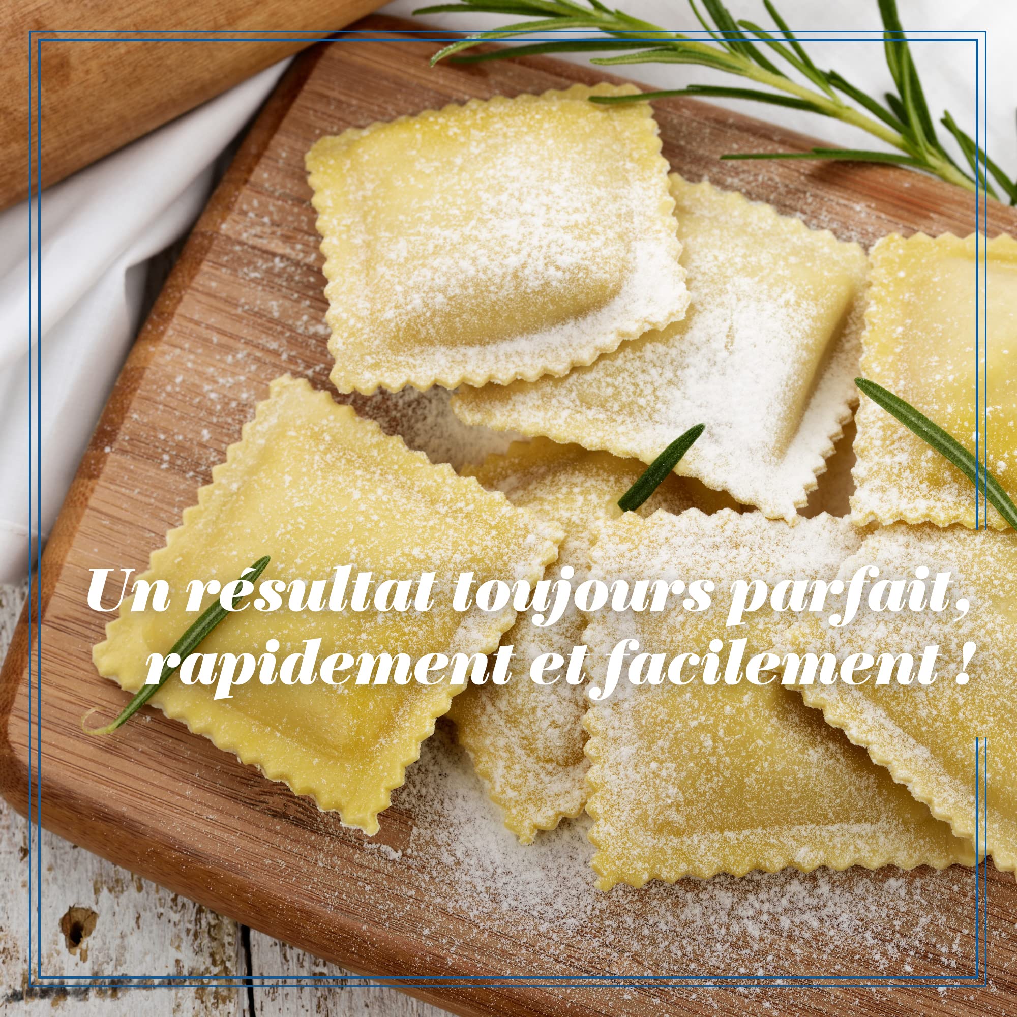 La Gondola Timbre à Ravioli - Carré Décoré 45x45mm | Outil de Préparation des Fait Maison Pâtes | Laiton & Bois Naturel | Robuste & Facile à Utiliser | Tampon à Raviolis Fabriqué en Italie