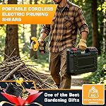 Electric Pruning Shears, Cordless Pruner Shears 2.0 Inch, 3-Speed Adjustment, with LCD Display, 2 * 2Ah Battery and Charger, Cordless Garden Shears for Tree Trimming Branch Cutter