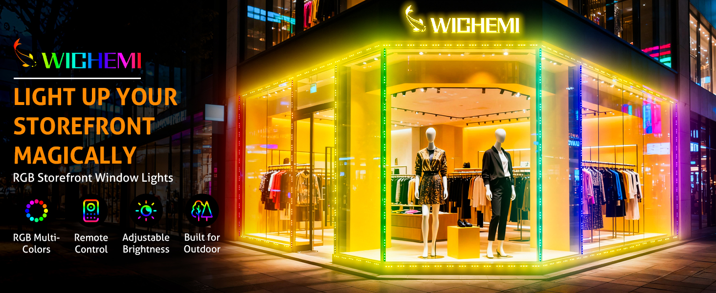 Image of WICHEMI Storefront LED Lights for Business Window Lights LED Modules 120FT