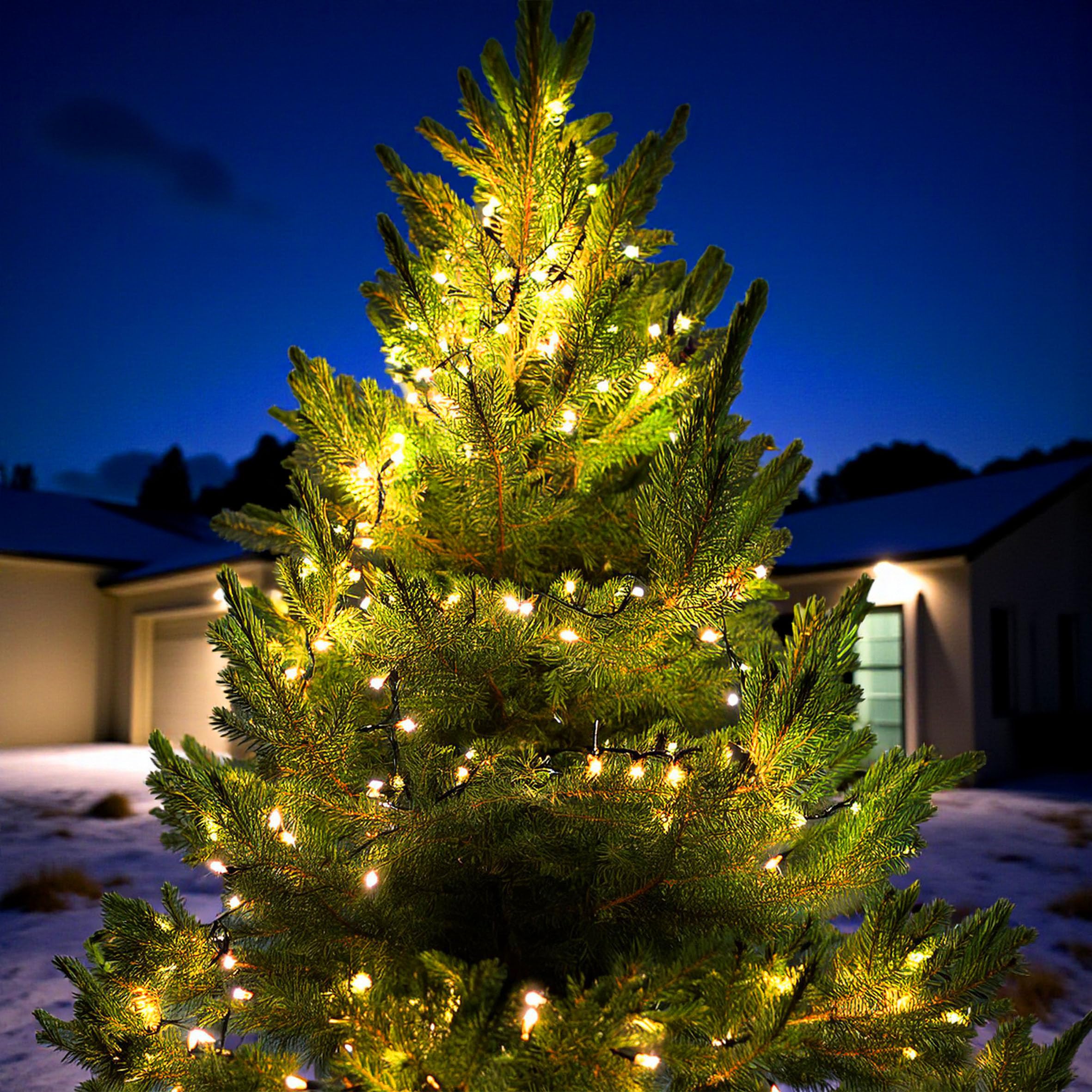 Spetebo Büschel Lichterkette Außen warm weiß 25 m 1920 LED mit Timer | Netzstecker, 8 Funktionen, Outdoor Weihnachtslichterkette, Wasserdicht, Garten Deko Weihnachtsbaum