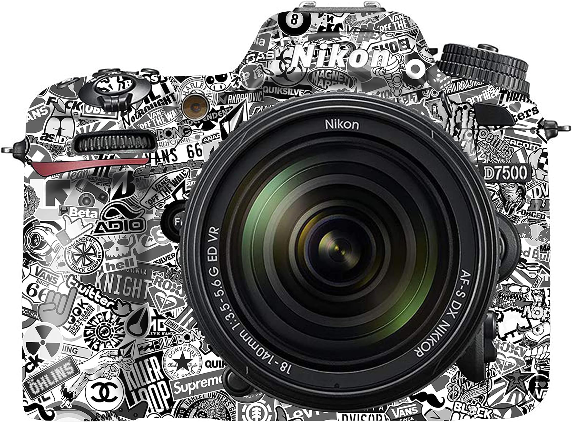WRAPTURE. Premium DSLR Camera Scratchproof Protective Skin for Nikon D7500 - No Residue Removal, Bubble Free, Scratch Resistant, Stretchable, HD Quality Printed - HDCS-Nikon-D7500 (Design 08)
