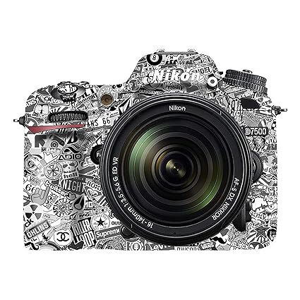 WRAPTURE. Premium DSLR Camera Scratchproof Protective Skin for Nikon D7500 - No Residue Removal, Bubble Free, Scratch Resistant, Stretchable, HD Quality Printed - HDCS-Nikon-D7500 (Design 08)