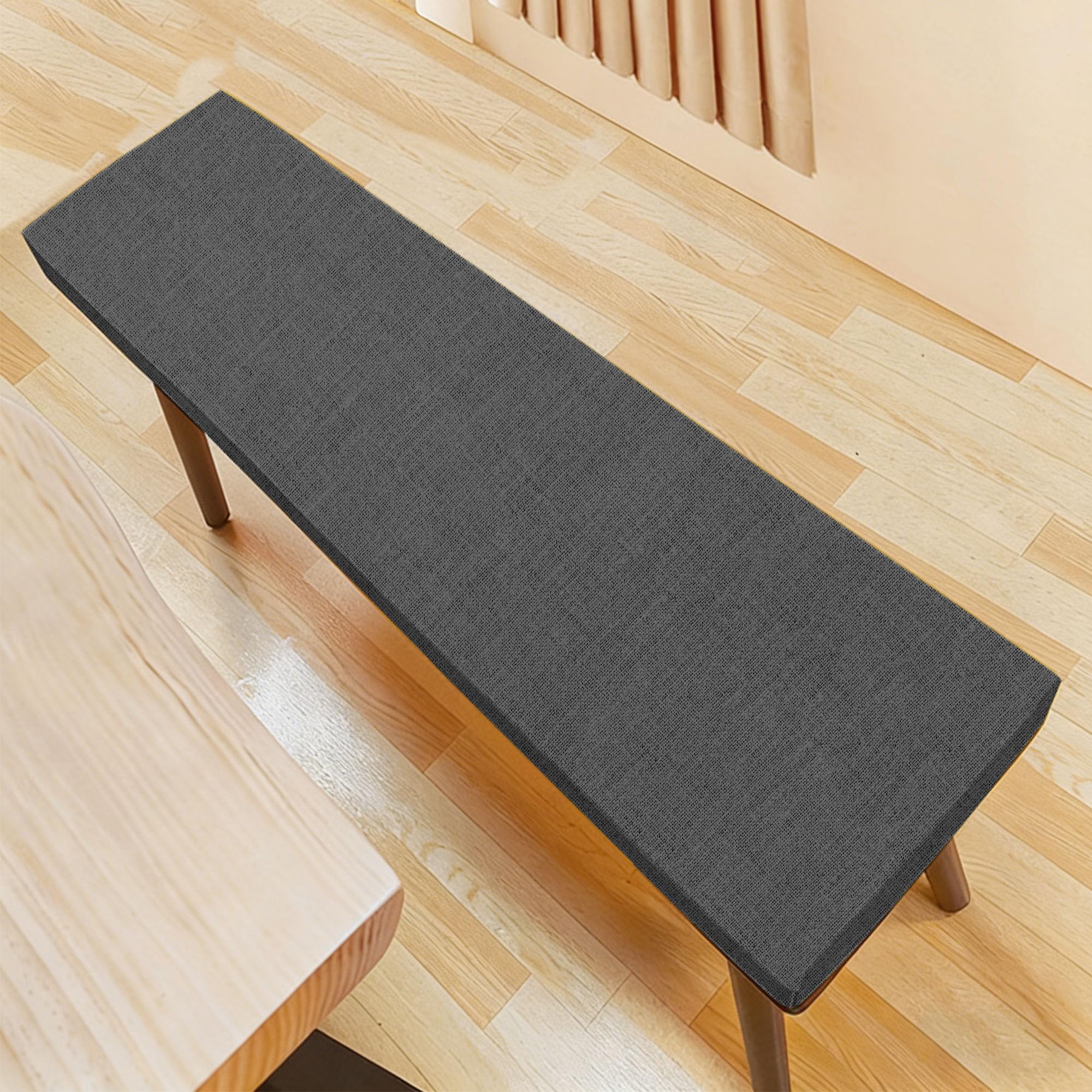 Coussin de banc sur mesure 32x105 cm gris foncé pour jardin et banquette
