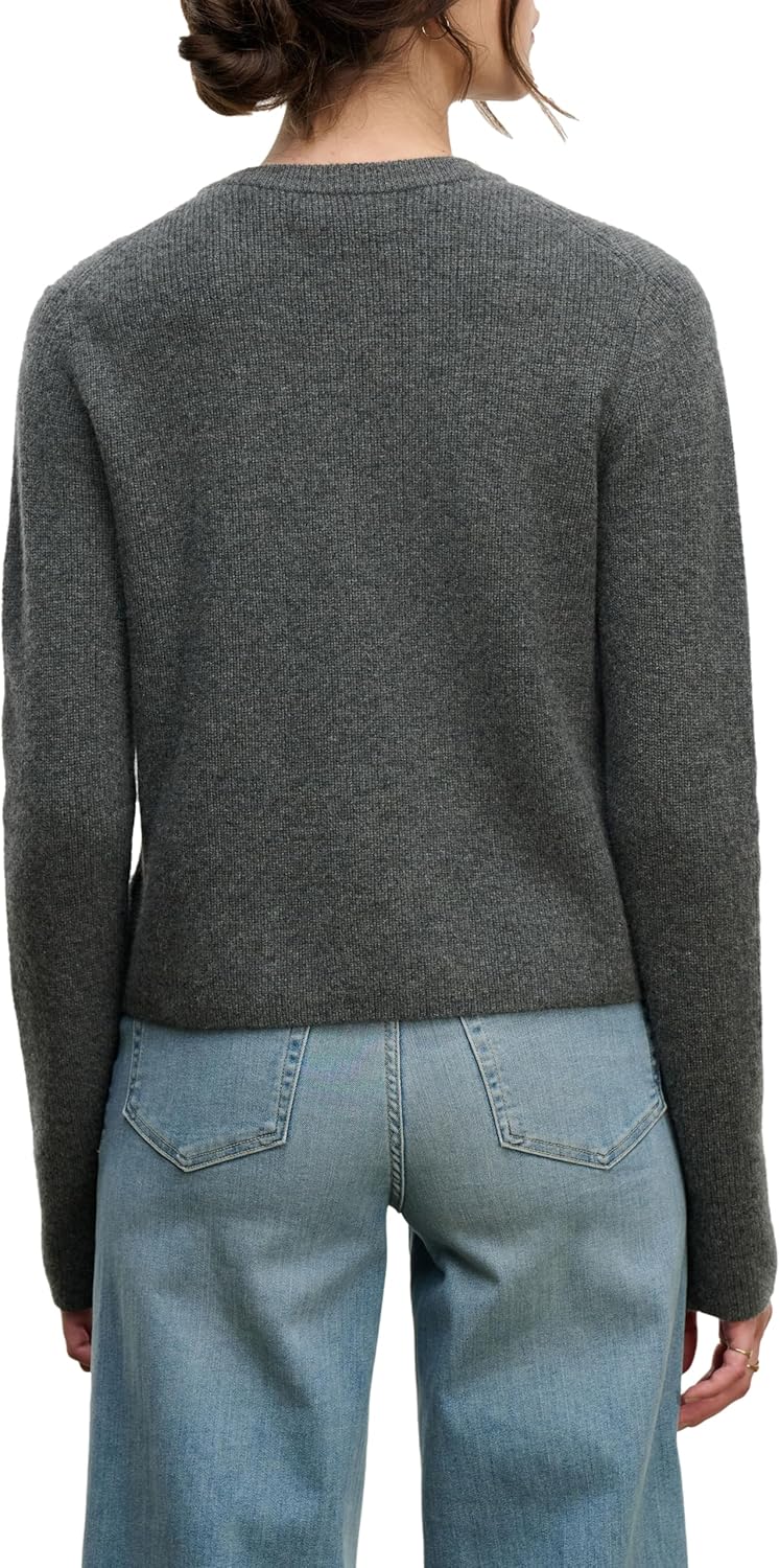 VELVET BY GRAHAM & SPENCER Women's Tina Cashmere Sweater, Medium Heather Grey, Large - Image 2