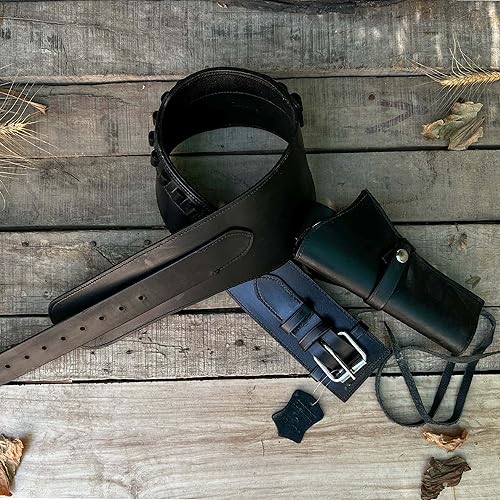 Miniatura 5 de Hulara Funda de cuero de grano completo DD para pistola occidental para hombres Heritage Rough Rider 357 Magnum Holster Cowboy Gun Belt and Holster