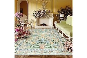 Lahome Washable Floral Area Rug, 5x7, Adds Boho Flair to Your Space