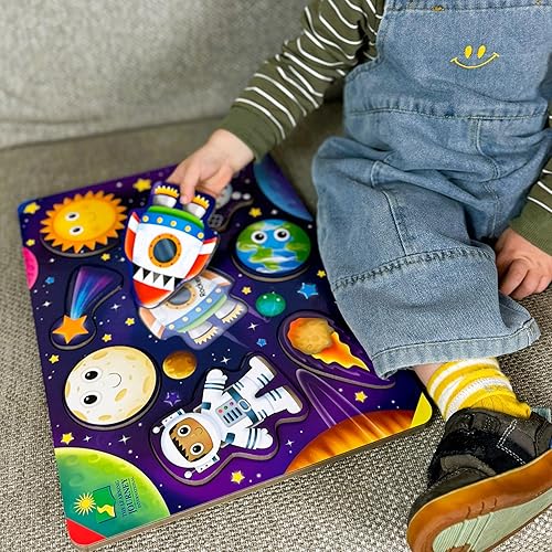 Miniatura 4 de The Learning Journey Rompecabezas espacial Lift & Learn  Rompecabezas de 26 piezas  Rompecabezas de astronauta luna sol para niños pequeños  Juegos