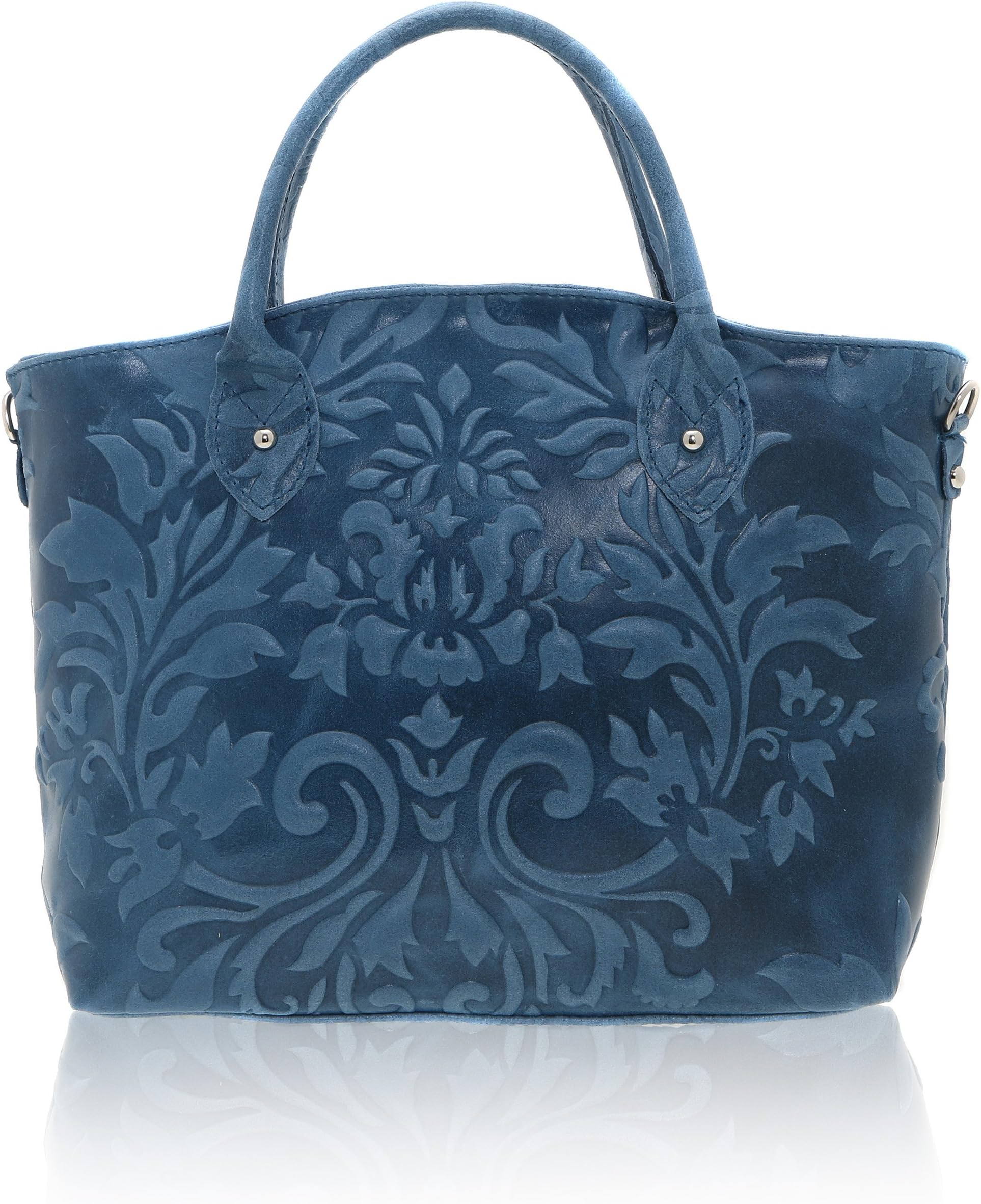 Borsa A Mano Chicca In Vera Pelle Made In Italy - Stampa Intrecciata, Tracolla, 34x29x18 Cm - Foto 7