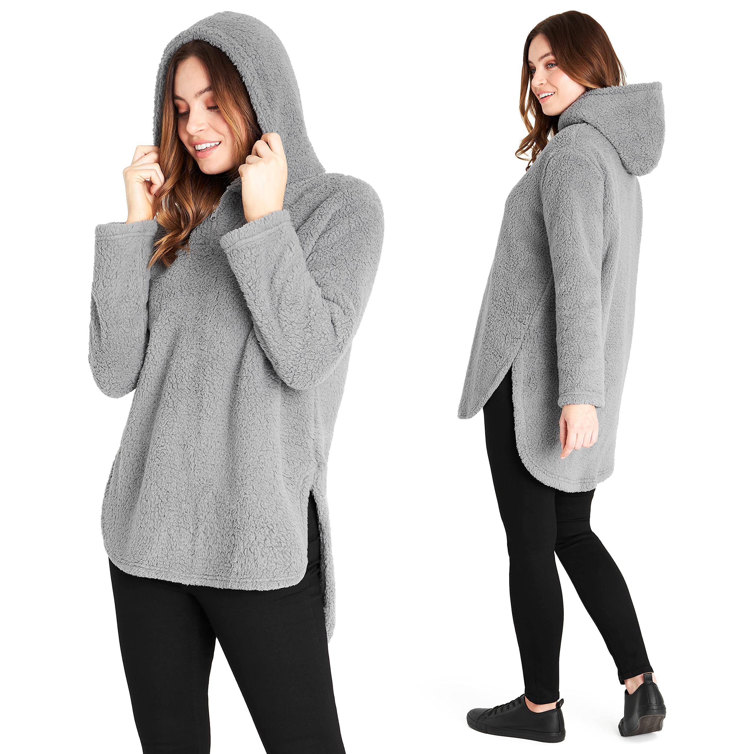 CityComfort Felpa Donna - Felpa Pelosa in Pile Sherpa S-XL