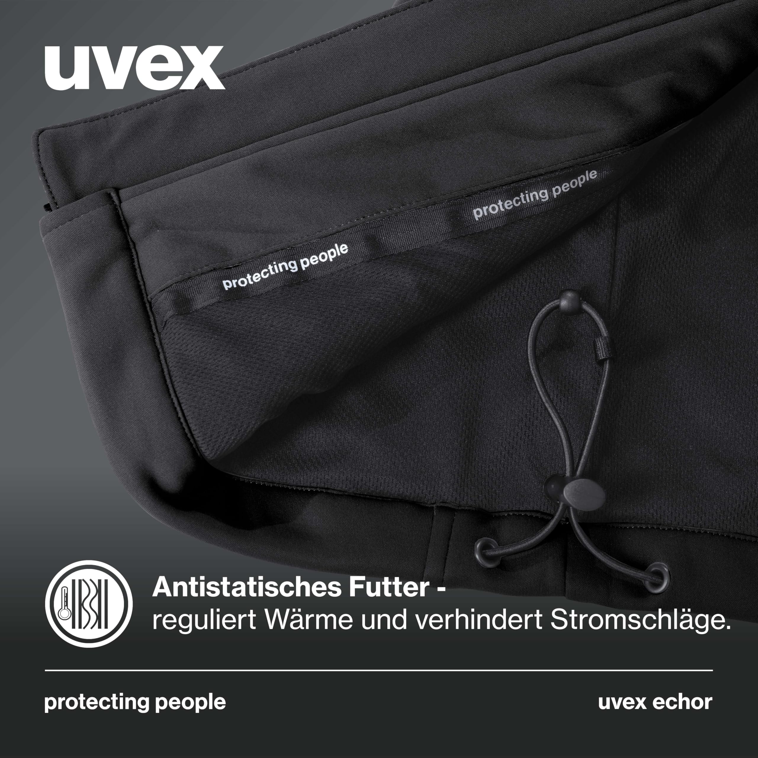 Uvex Echor kurtka robocza typu softshell dla mężczyzn – oddychająca i odporna na działanie wody