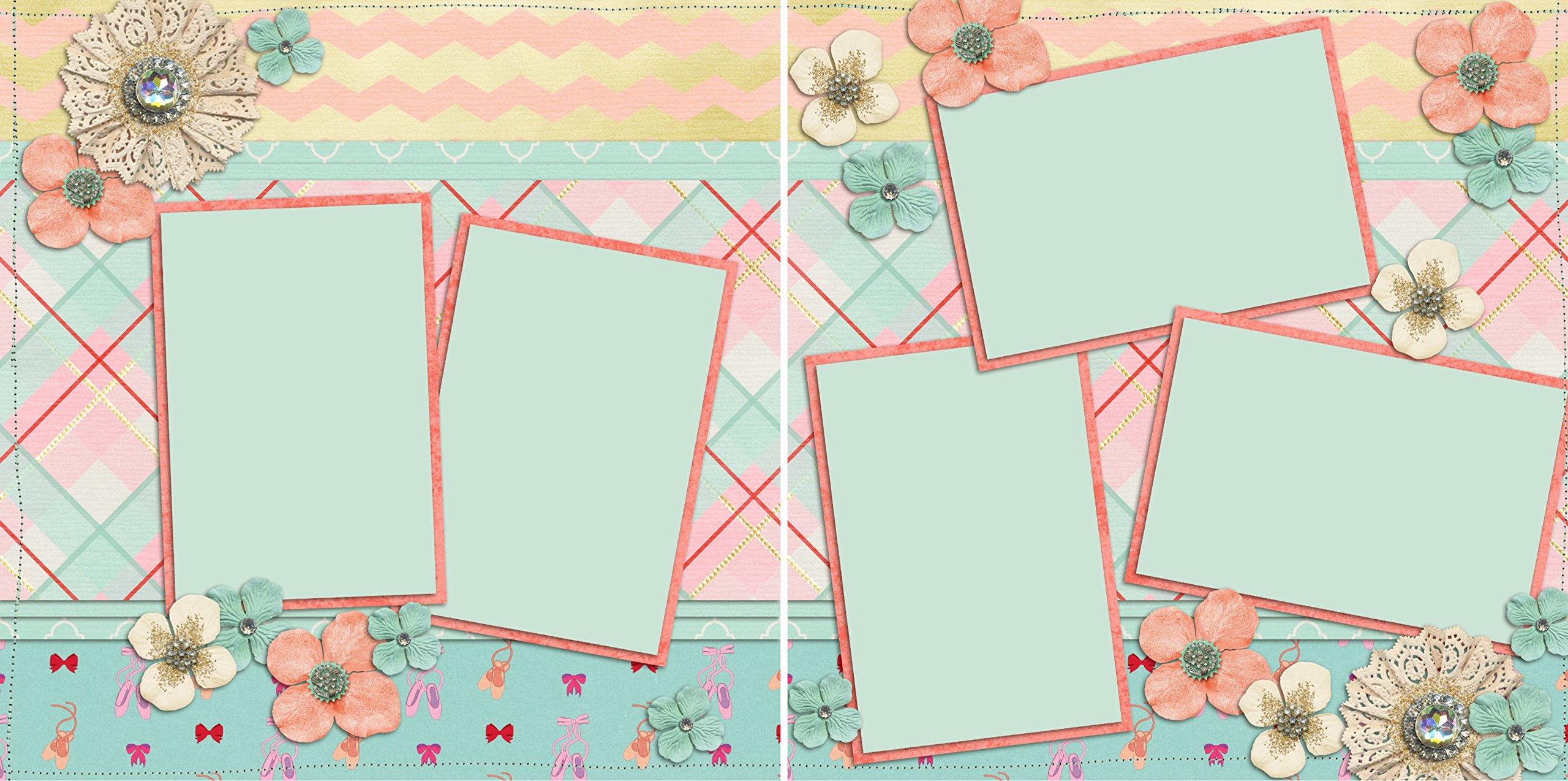 Zestaw do scrapbookingu tańca - 5 układów podwójnych stron