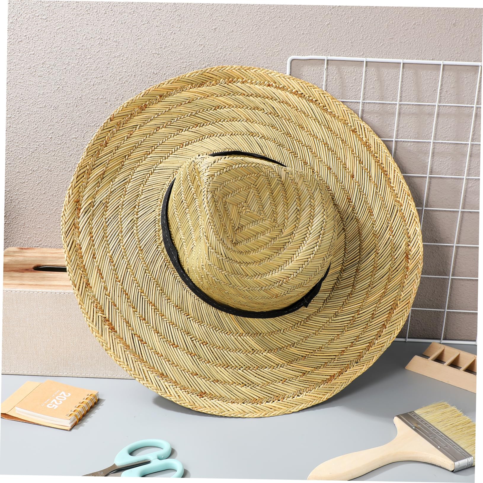 BESTYASH Chapeau De Soleil en Paille pour Homme Casquette UV À Large Bord Casquette De Plage pour Homme Chapeau en Paille Tissé